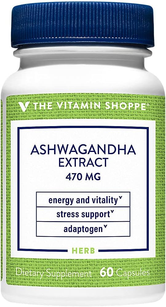 Ashwagandha Extract 470MG Capsules - Herbal Supplement for Energy, Vitality, & Stress Management by The Vitamin Shoppe