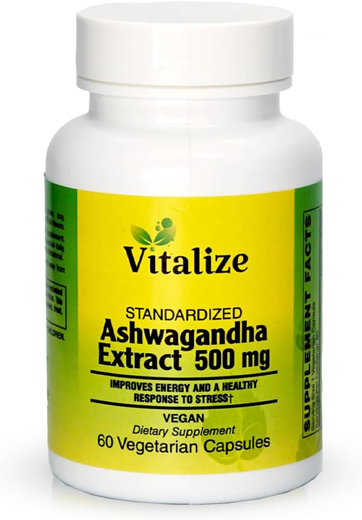 Ashwagandha Extract Capsules - Natural Energy Booster & Stress Manager | Vegan Dietary Supplement | 60 Capsules, 500mg | Non-GMO & Gluten Free