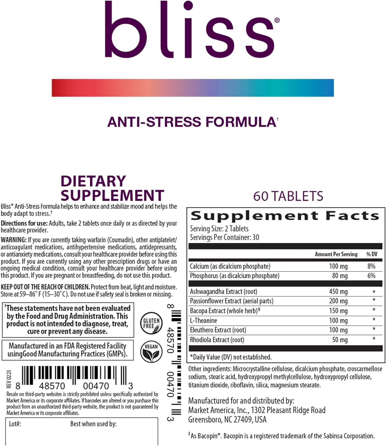 Ashwagandha Gummies for Stress Relief, Anxiety, and Sleep - Natural Calm & Relaxation Supplement with L-Theanine - 60 Capsules