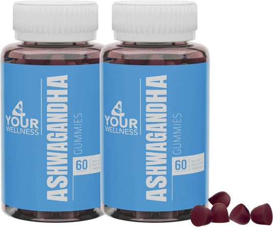 Ashwagandha Gummies Mixed Berry KSM-66 with Lion's Mane & Vitamin-D for Daily Focus Boost - 240 Count, Non-GMO & Gluten-Free