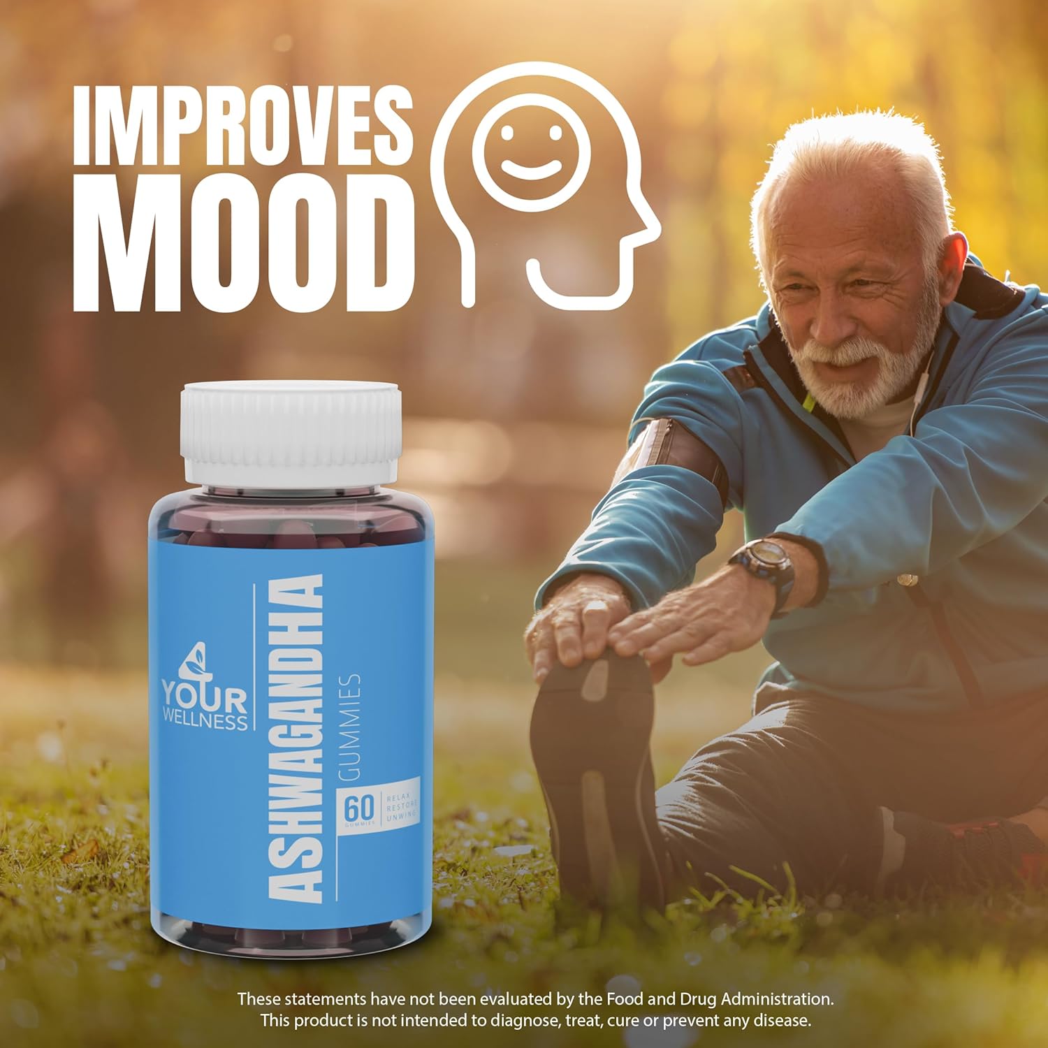 Ashwagandha Gummies Mixed Berry KSM-66 with Lion's Mane & Vitamin-D for Daily Focus Boost - 240 Count, Non-GMO & Gluten-Free