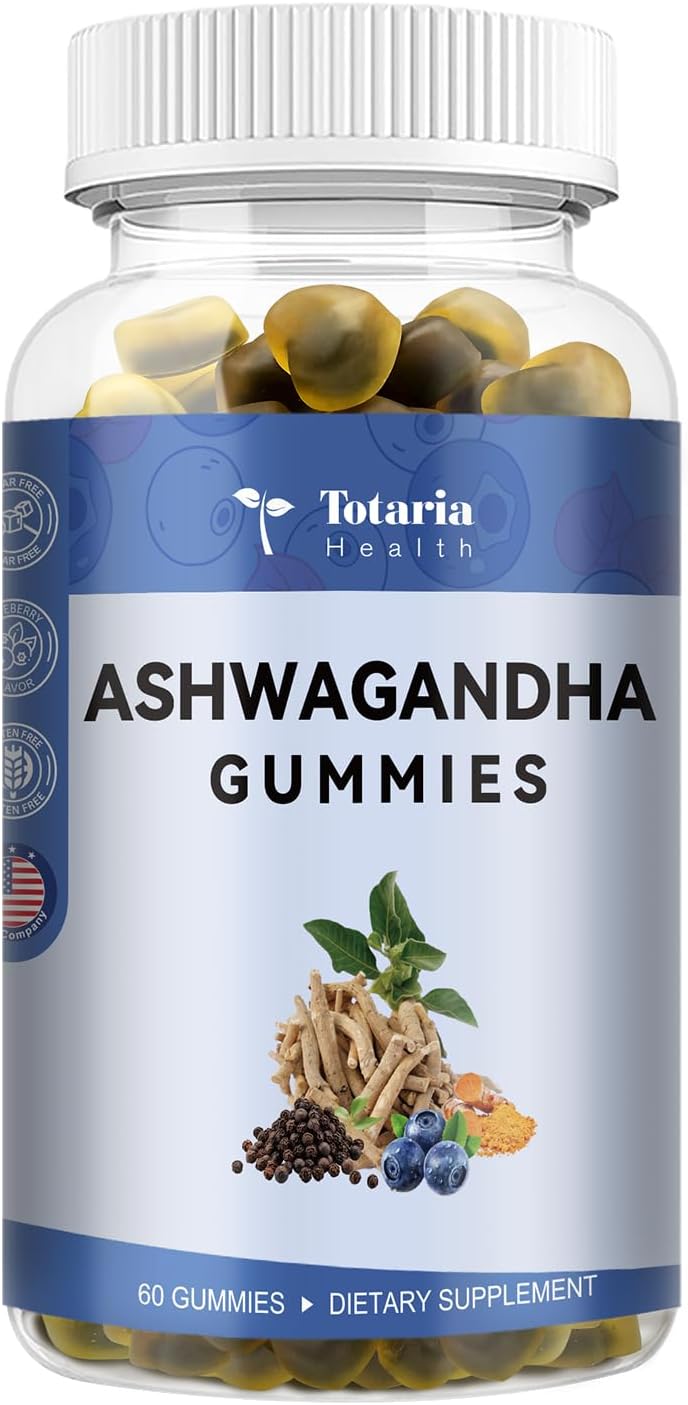 Ashwagandha Gummies with Magnesium Glycinate and Rhodiola Rose for Women and Men - Totaria Supplement