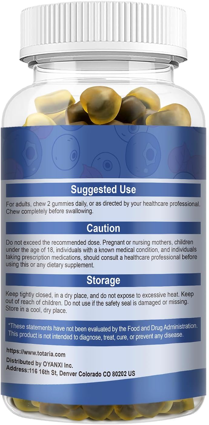 Ashwagandha Gummies with Magnesium Glycinate and Rhodiola Rose for Women and Men - Totaria Supplement