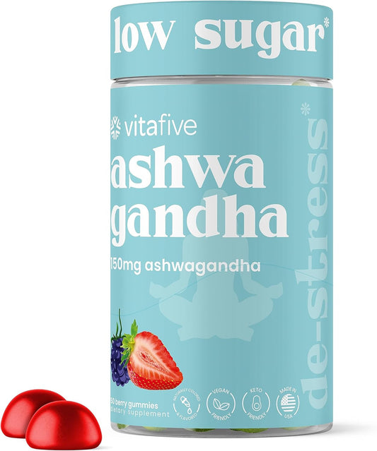 Ashwagandha Gummies with Vitamin B12 - Vegan & Gluten Free for Men and Women (50 Ct) - BoostGo Australia