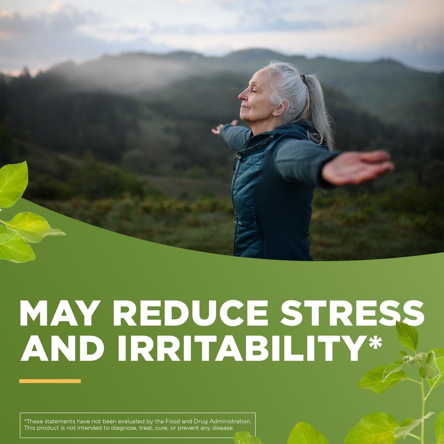 Ashwagandha KSM-66 Capsules for Occasional Stress Relief, Dietary Supplement, 1 Month Supply