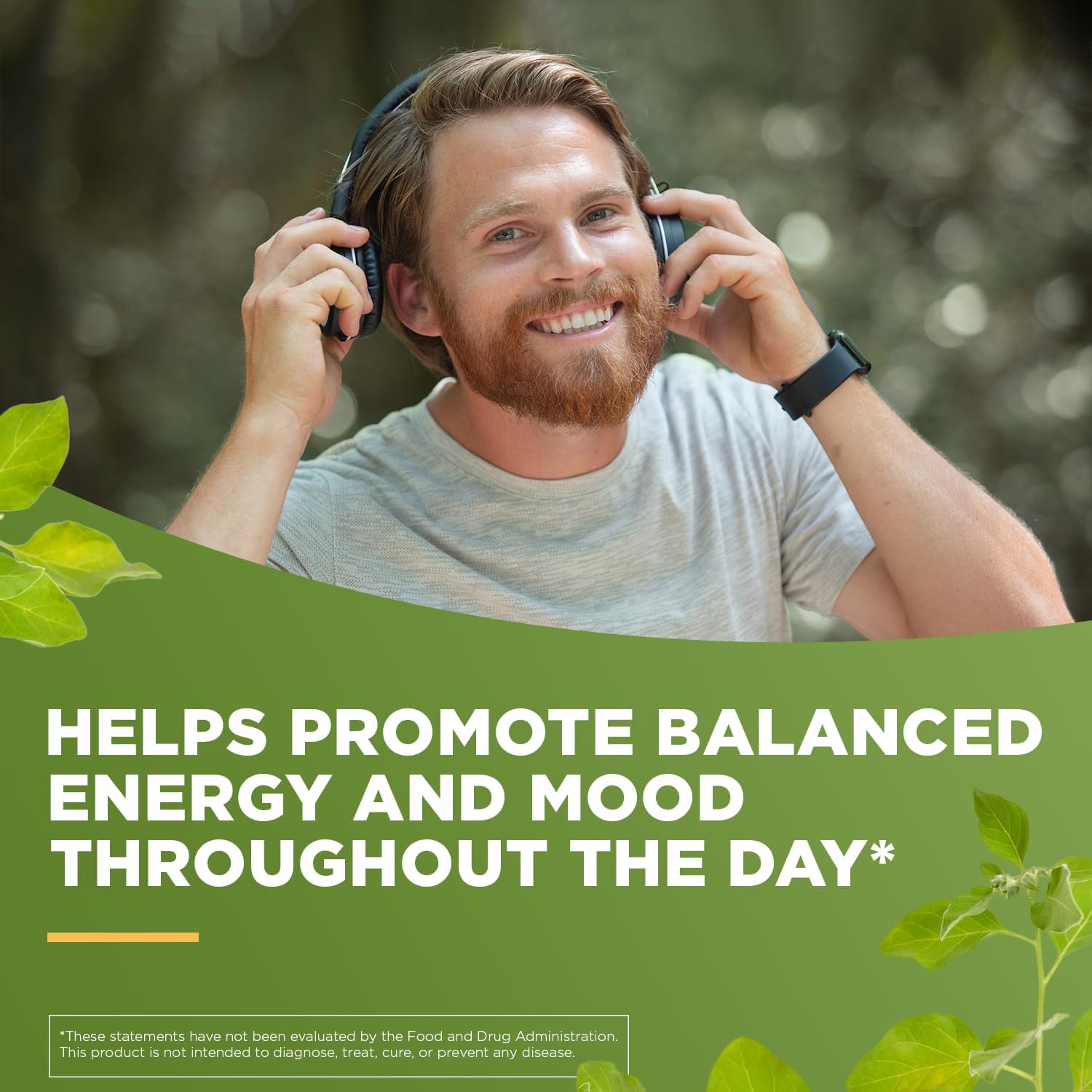 Ashwagandha KSM-66 Capsules for Occasional Stress Relief, Dietary Supplement, 1 Month Supply