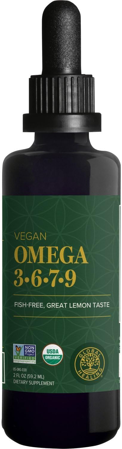 Ashwagandha & Omega 3 6 7 9 Kit for Nervousness, Brain, Heart, and Eye Health by Global Healing Center