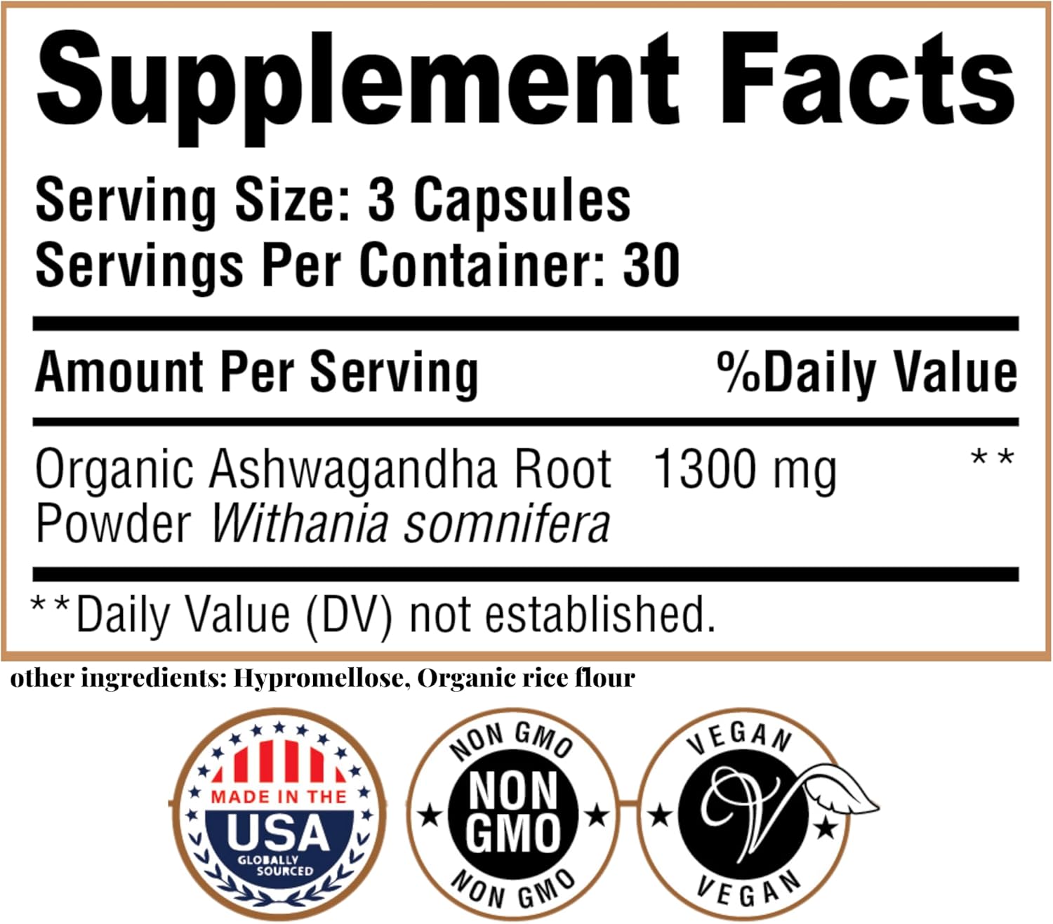 Ashwagandha Root Capsules 1300mg for Metabolism, Immune & Mood Support - Energy & Sleep Aid - 90ct Non-GMO - ME GUSTA HEALTH