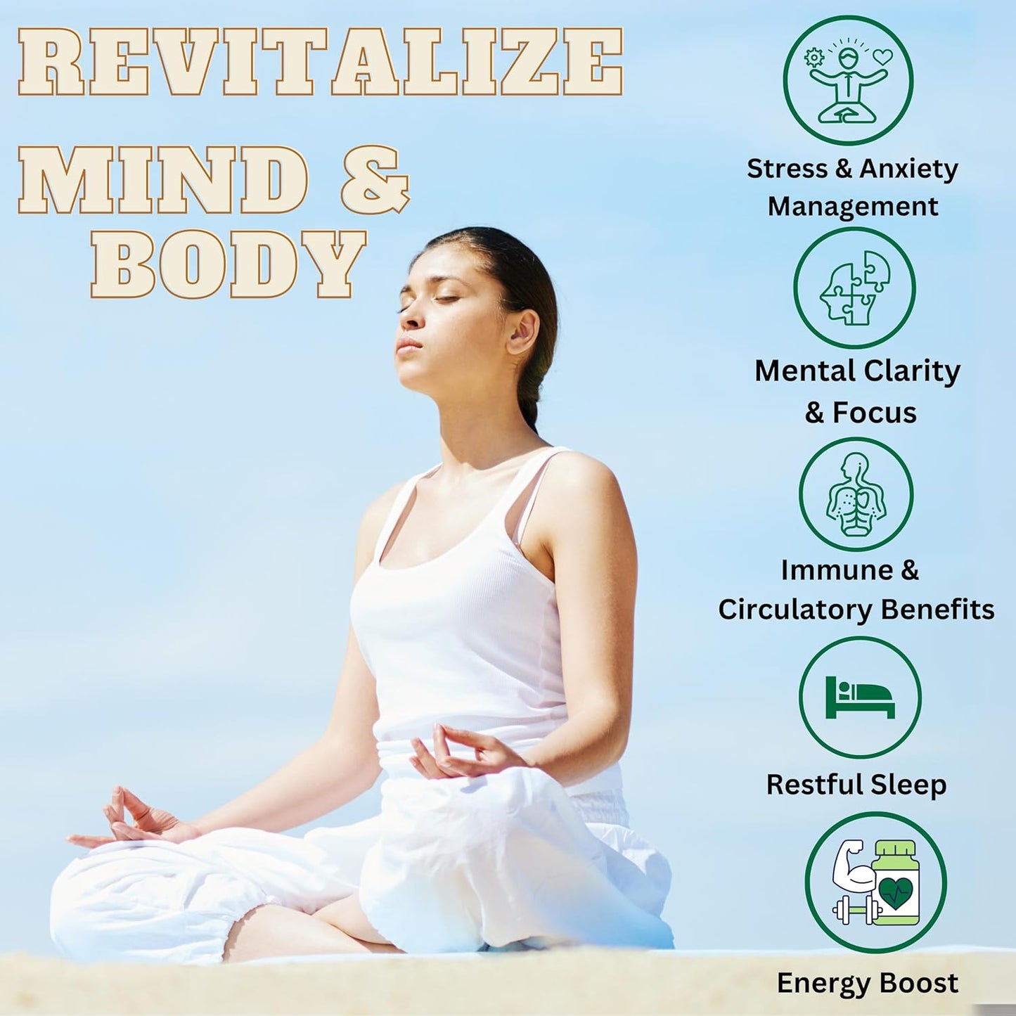 Ashwagandha Root Capsules 1300mg for Metabolism, Immune & Mood Support - Energy & Sleep Aid - 90ct Non-GMO - ME GUSTA HEALTH