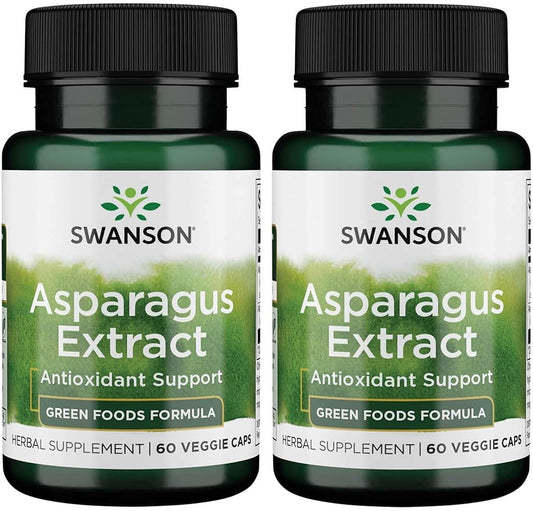 Asparagus Extract Capsules - Natural Herbal Supplement for Fluid Balance & Wellness Support - Rich in Vitamins A, C, K - 2 Pack of 60 Capsules, 400mg