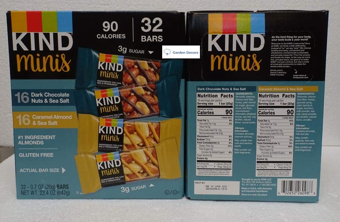 Assorted Kind Minis Bars - 32 Bars, 22.4oz (640g) Box