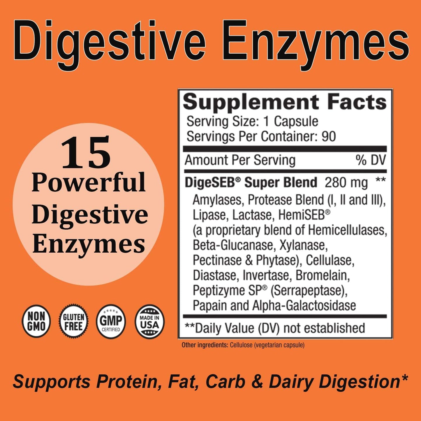 AST Enzymes Digest-GI Digestive Enzyme Capsules for Digestion & Bloating Relief - 90 Vegetarian Capsules for Men & Women