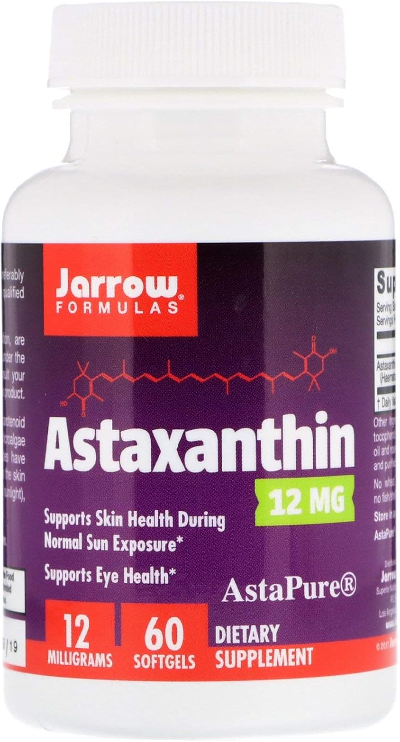 Astaxanthin 12mg Softgels by Jarrow Formulas - Antioxidant Support for Immune and Eye Health, 60 Day Supply