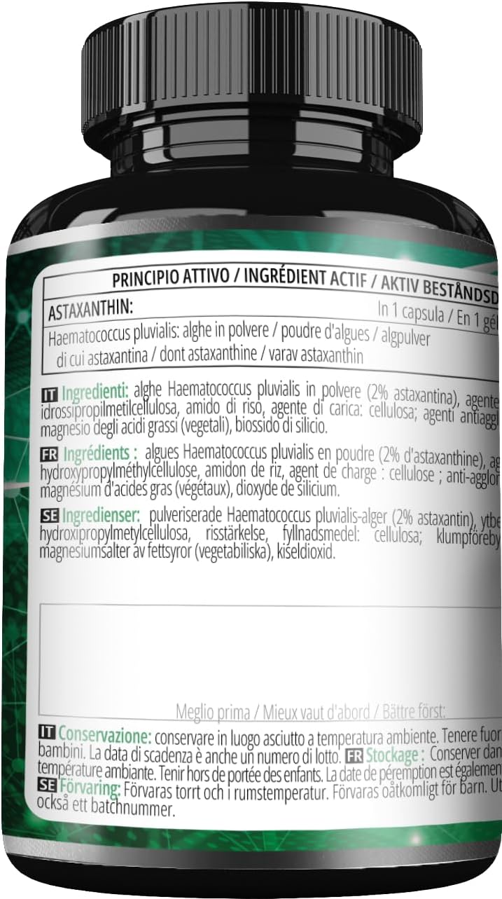 Astaxanthin 8mg Vegan Capsules - 90 Count - Antioxidant from Microalgae - 3 Month Supply - Dietary Supplement by Apollo's Hegemony