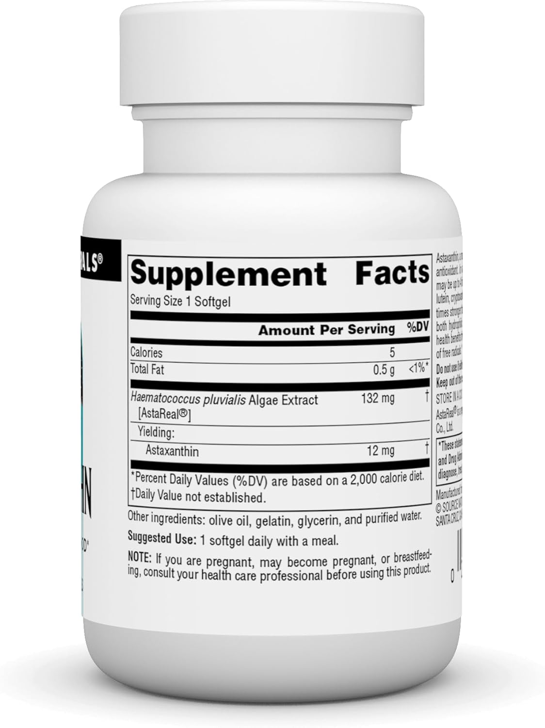Astaxanthin Antioxidant Carotenoid Supplement 12mg - 30 Softgels by Source Naturals