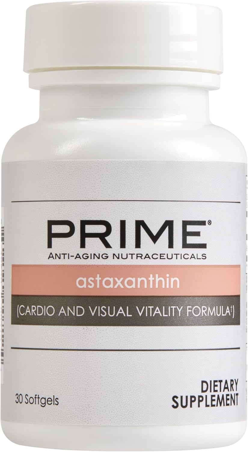 Astaxanthin Cardio and Visual Vitality Formula - Anti-Aging Nutraceuticals for Optimal Cardiovascular Health - 30 Soft Gels