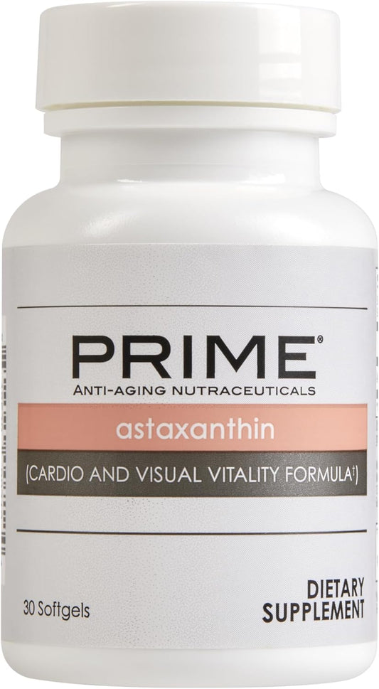 Astaxanthin Cardio and Visual Vitality Formula - Anti-Aging Nutraceuticals for Optimal Cardiovascular Health - 30 Soft Gels