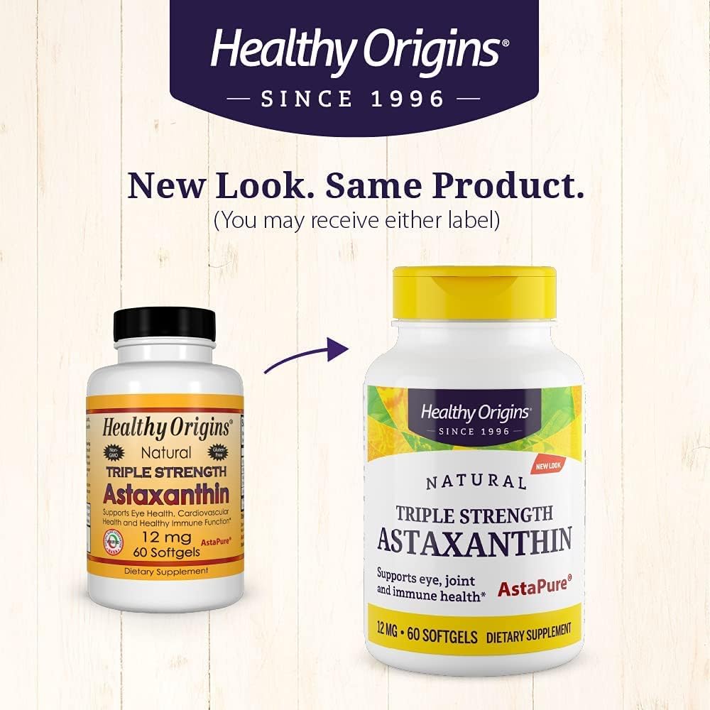 Astaxanthin Triple Strength Softgels by Healthy Origins - 60 Count
