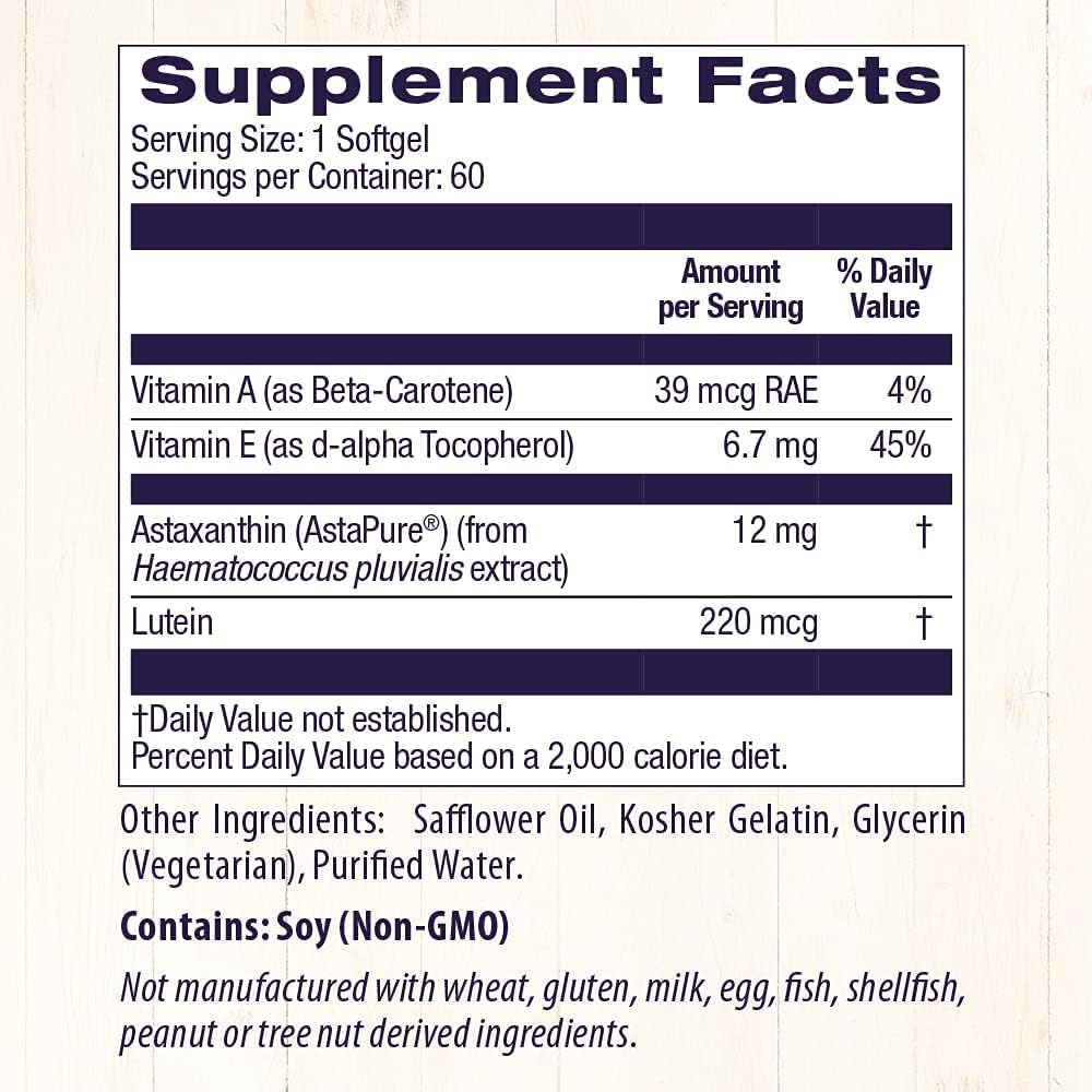 Astaxanthin Triple Strength Softgels by Healthy Origins - 60 Count