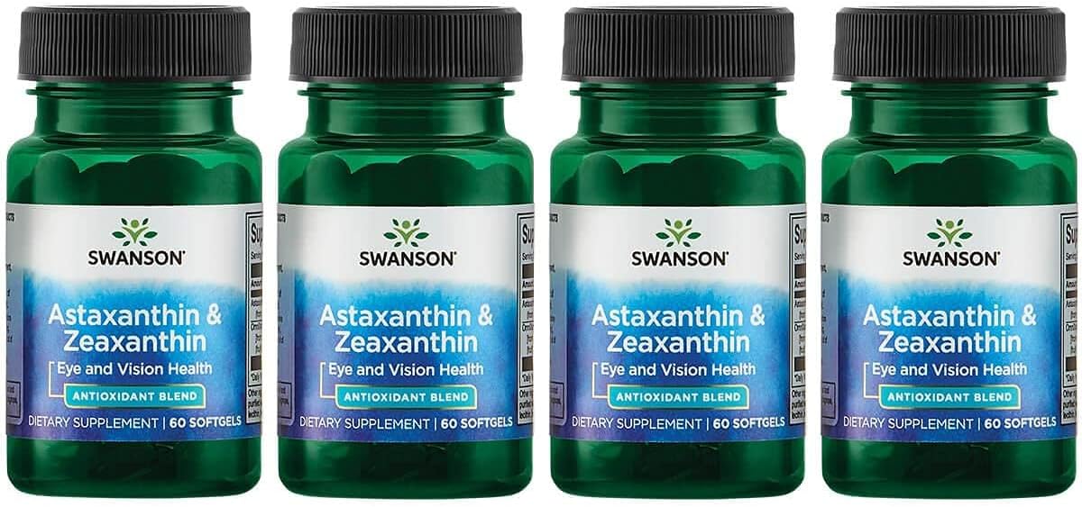 Astaxanthin & Zeaxanthin Antioxidant Supplement for Eye, Brain, and Skin Health - 240 Softgels