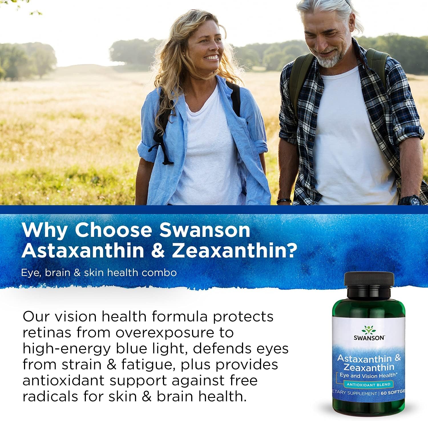Astaxanthin & Zeaxanthin Antioxidant Supplement for Eye, Brain, and Skin Health - 240 Softgels