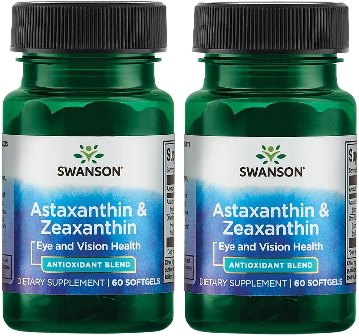 Astaxanthin & Zeaxanthin Supplement for Eye, Brain, and Skin Health - 4mg Softgels (2 Pack)