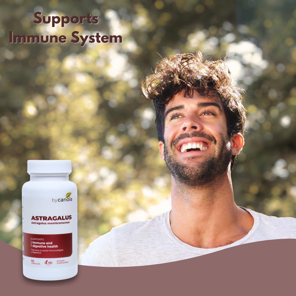 Astragalus Capsules for Immune & Digestive Support - Boost Energy with Natural Formula - Astragalus membranaceus - 60 Count