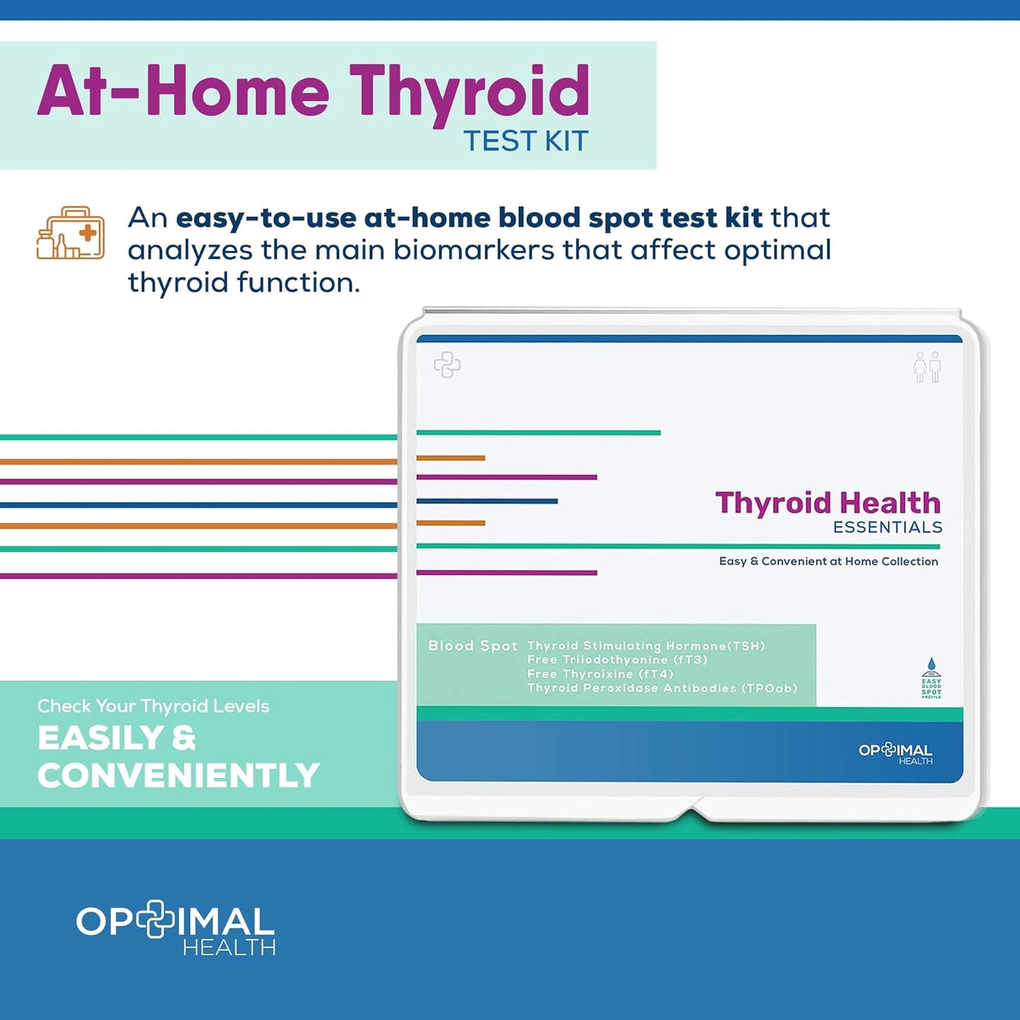 At-Home Thyroid Function Test Kit for Women and Men - Optimal Health Thyroid Testing