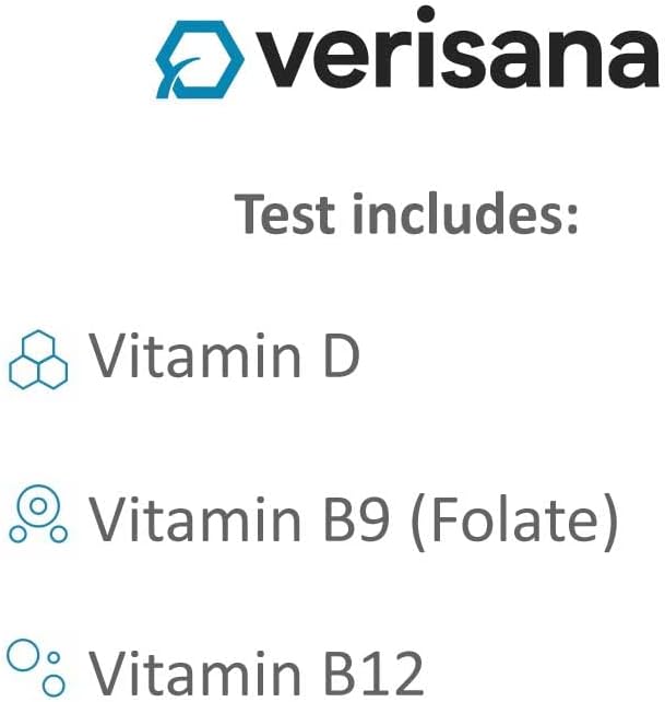 At-Home Vitamin D, B9, and B12 Test Kit by Verisana - CLIA-Certified Lab Analysis - Convenient & Easy Testing