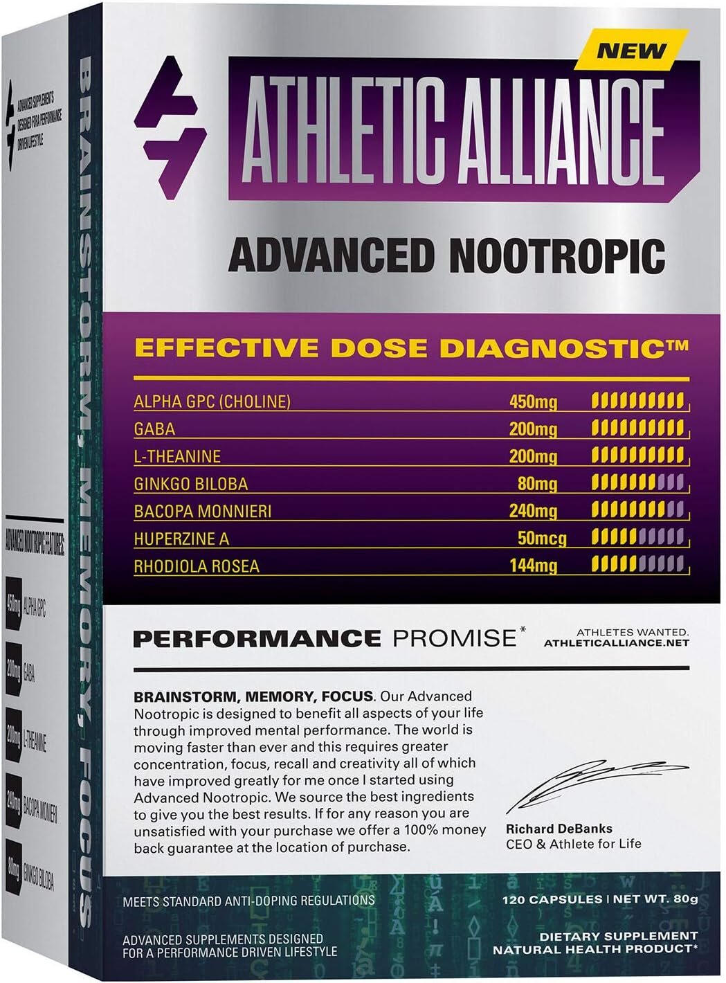 Athletic Alliance Advanced Nootropic Brainstorm Supplement - 120 Plant-Based Capsules