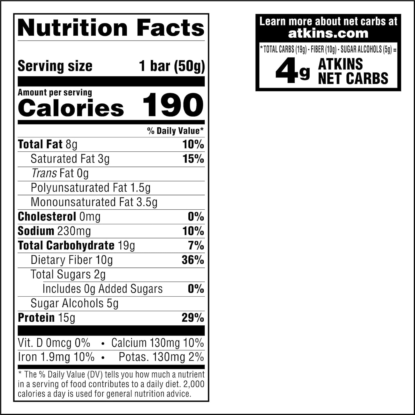 Atkins Blueberry Soft Baked Energy Bars - 15g Protein, 2g Sugar, High Fiber, Low Carb - 20 Bars