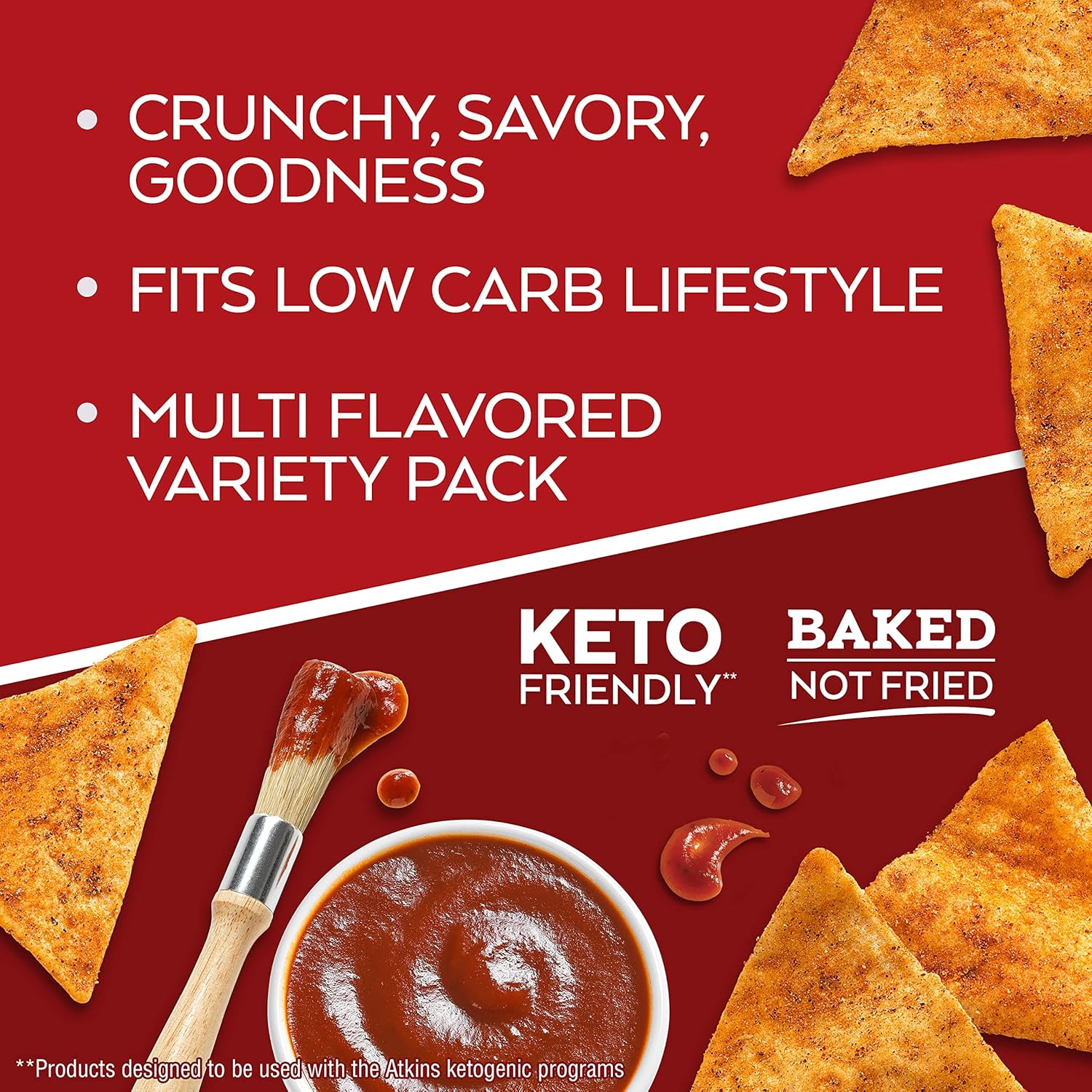 Atkins Chipotle BBQ Protein Chips - 4g Net Carbs, 13g Protein, Gluten Free, Keto Friendly - 12 Pack