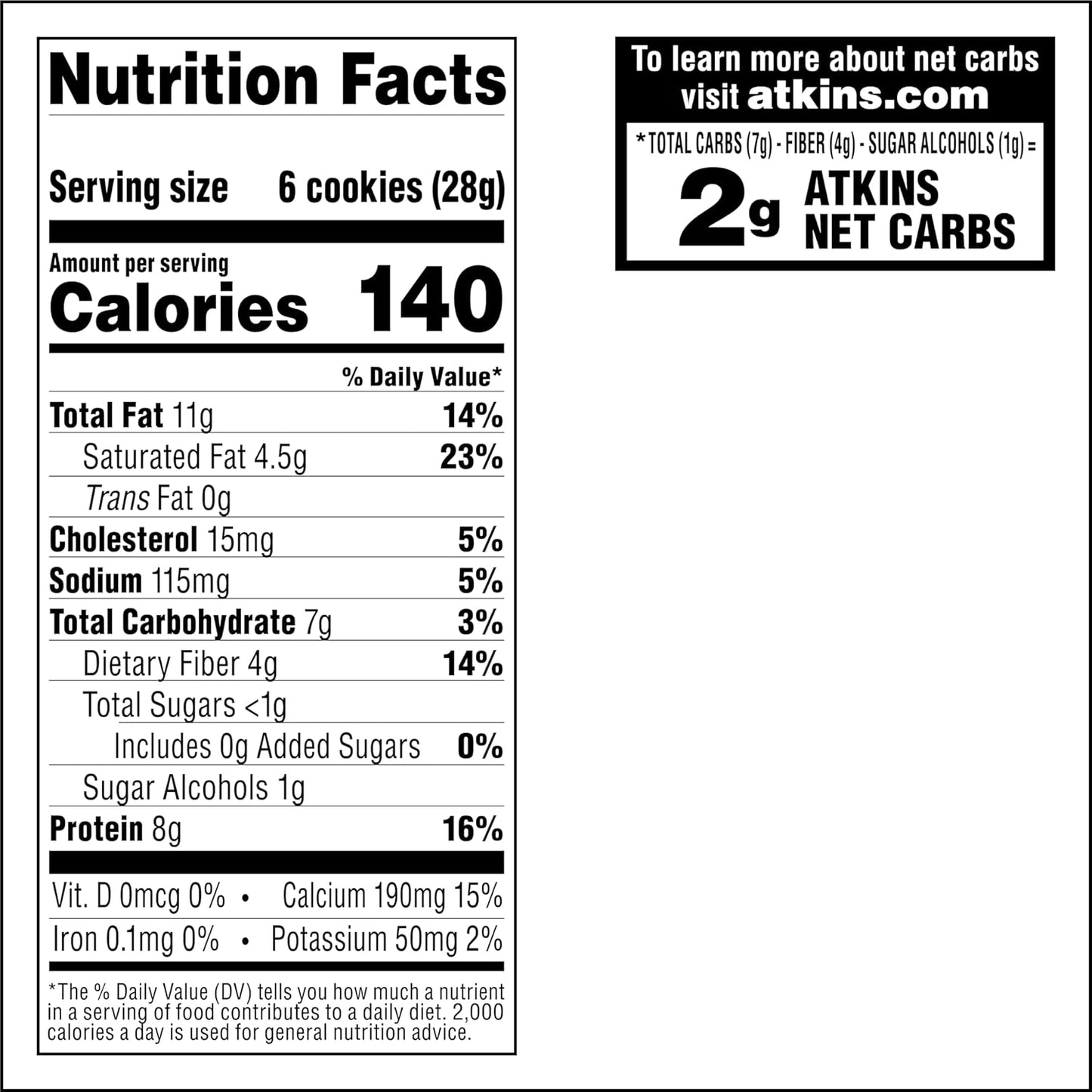 Atkins Chocolate Chip Protein Cookies, Bite-Sized Crunchy Snack, Keto Friendly with 8g Protein, 4g Fiber, 1g Net Carb, 1g Sugar - 3 Bags