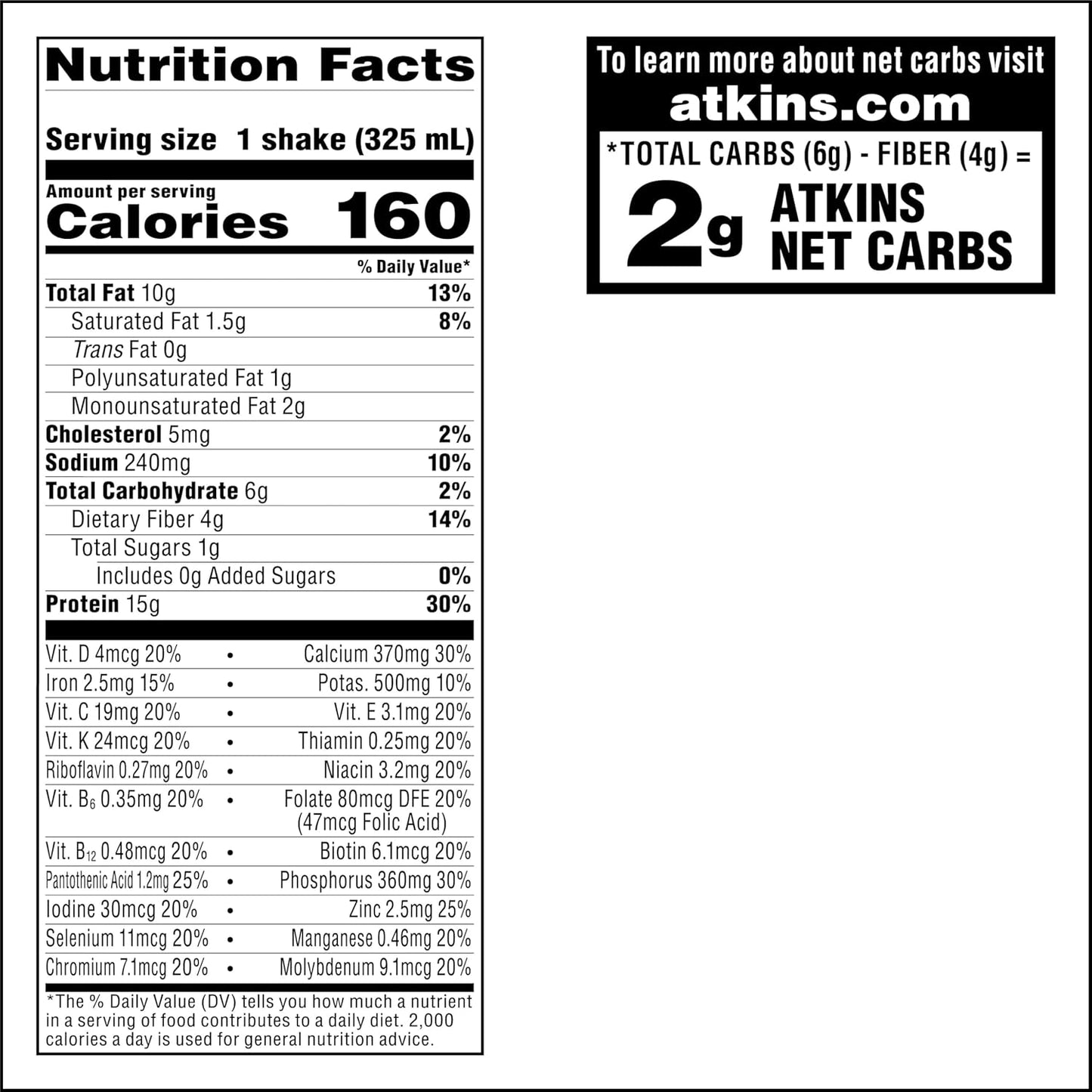 Atkins Creamy Chocolate Coconut Protein Shake - 15g Protein, 2g Net Carbs, 1g Sugar - Keto Friendly - 12 Pack