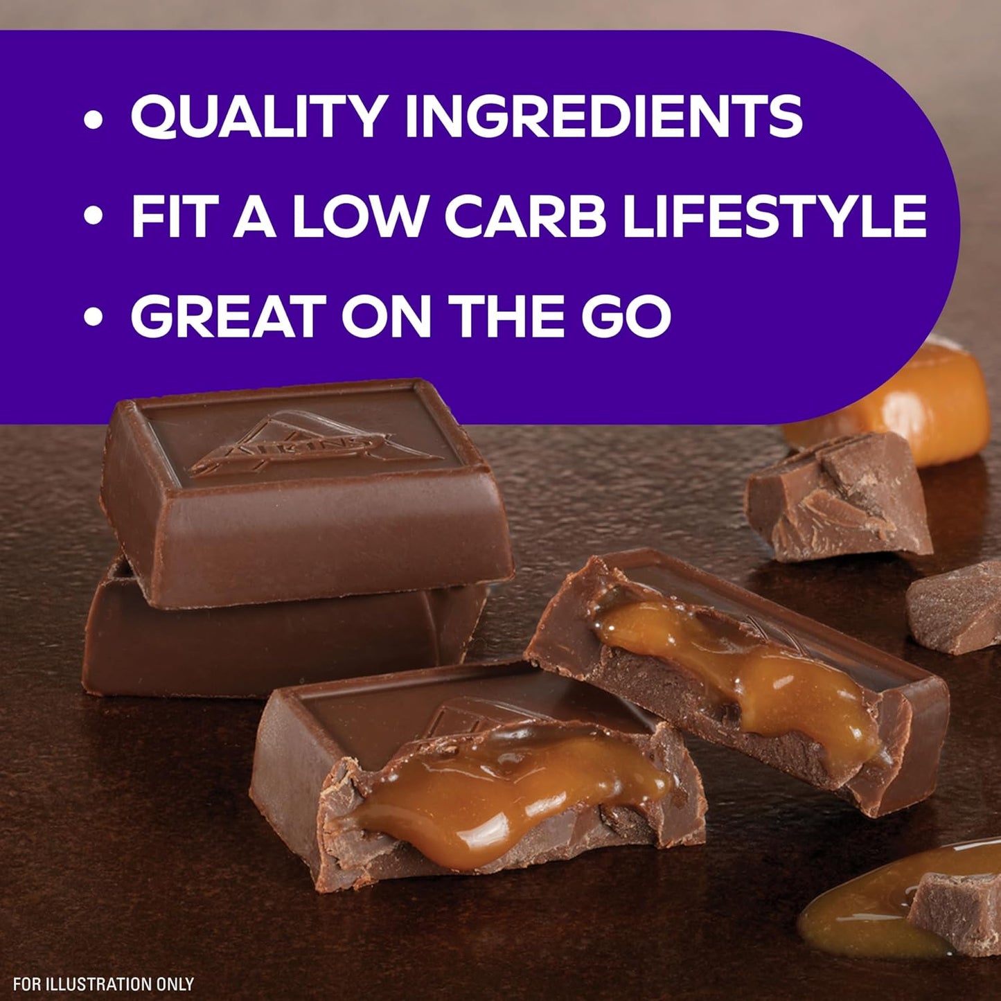 Atkins Endulge Milk Chocolate Caramel Squares 48 Count & Caramel Nut Chew Bars 5 Count Combo Pack