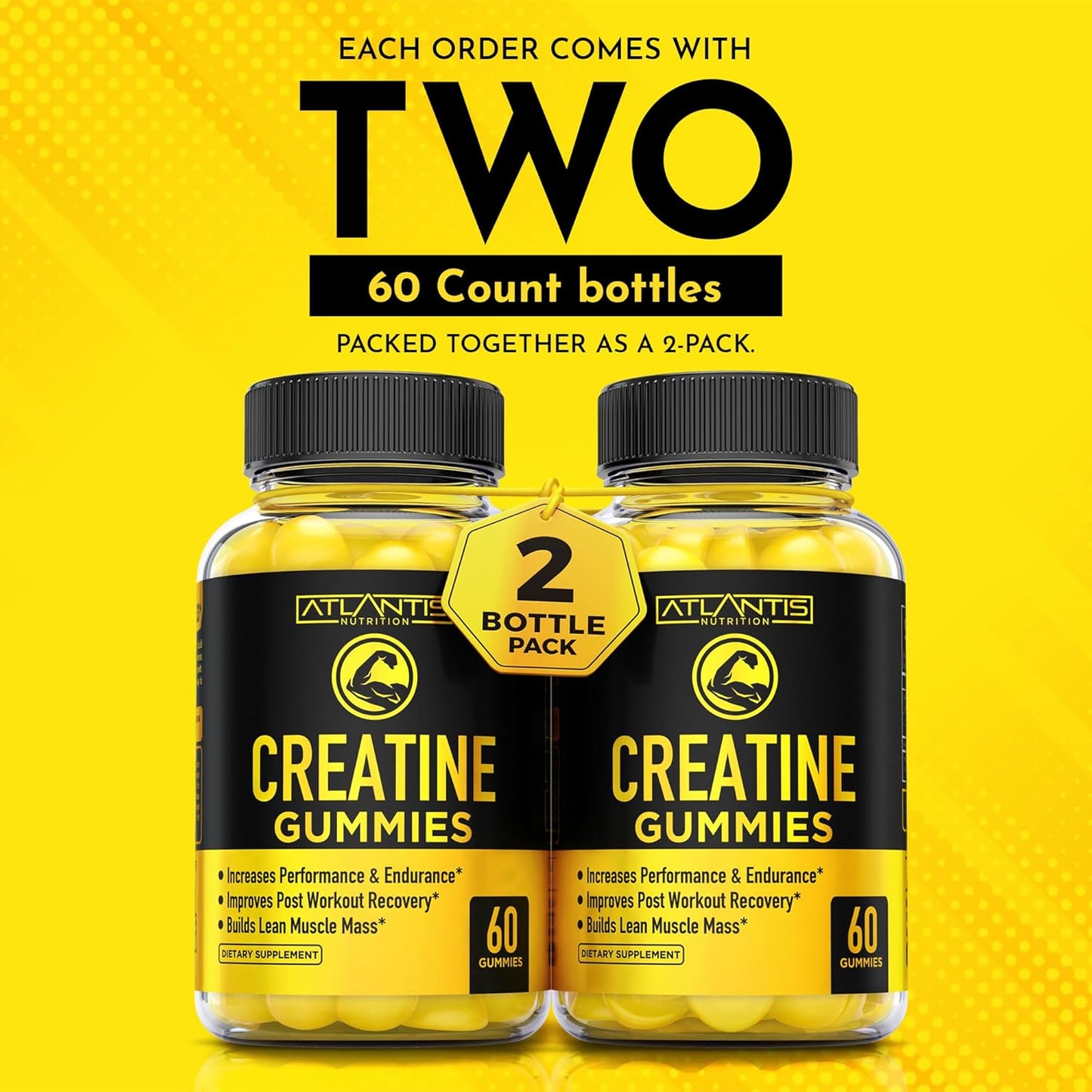 Atlantis Nutrition 2-Pack: Creatine (120 Gummies) + Keto Apple Cider Vinegar (60 Gummies)