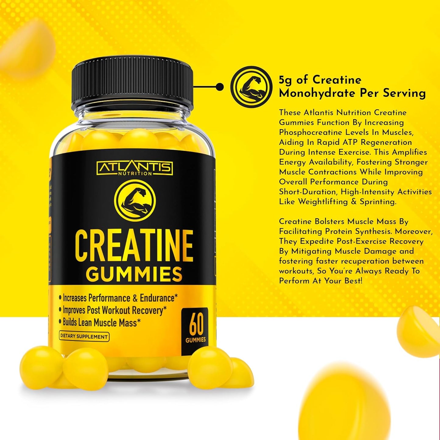 Atlantis Nutrition 2-Pack: Creatine (120 Gummies) + Keto Apple Cider Vinegar (60 Gummies)