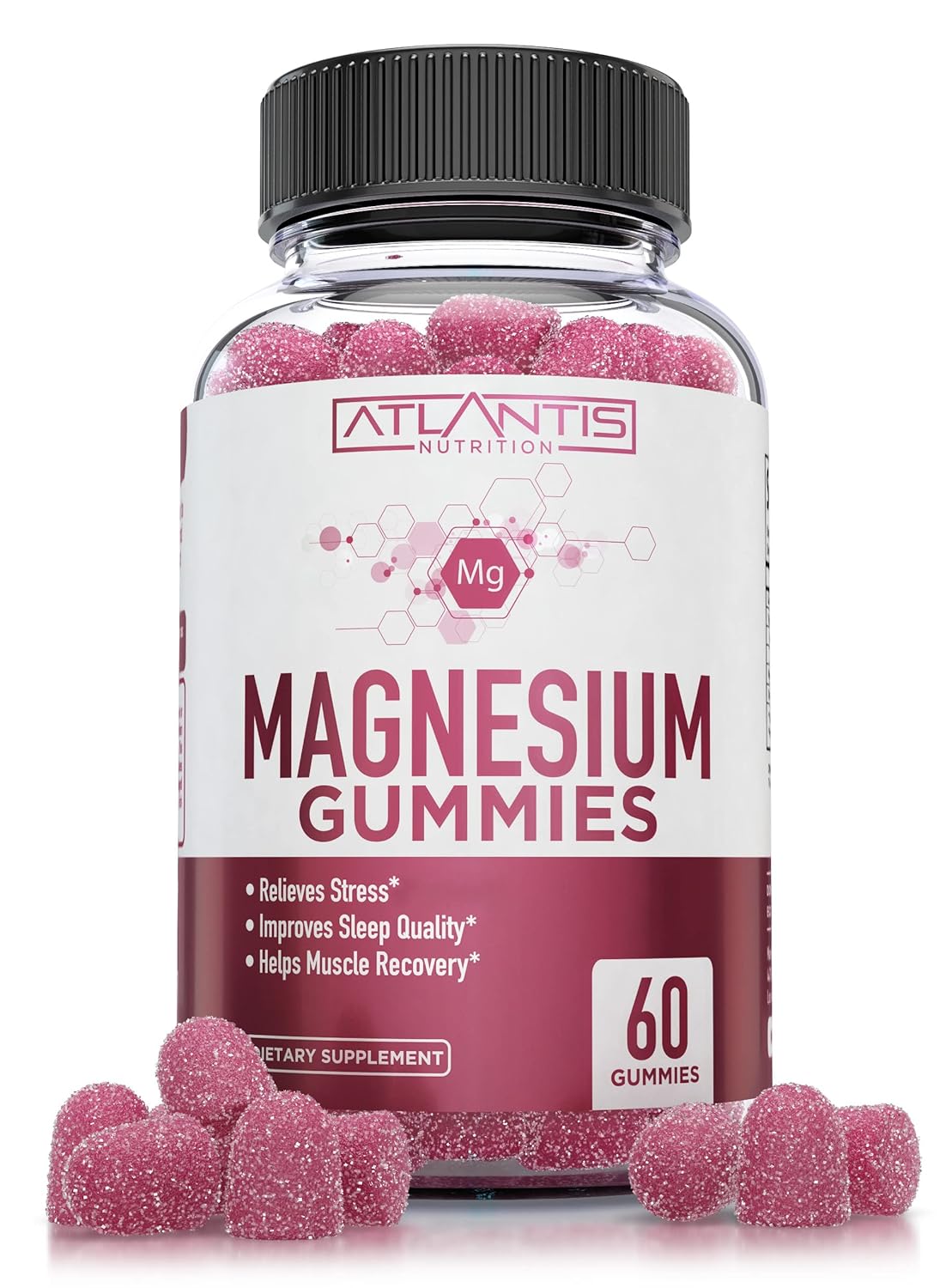Atlantis Nutrition Supergreen & Magnesium Gummies - Immunity Support with Spinach, Broccoli, Beetroot & Acai - 60 Gummies