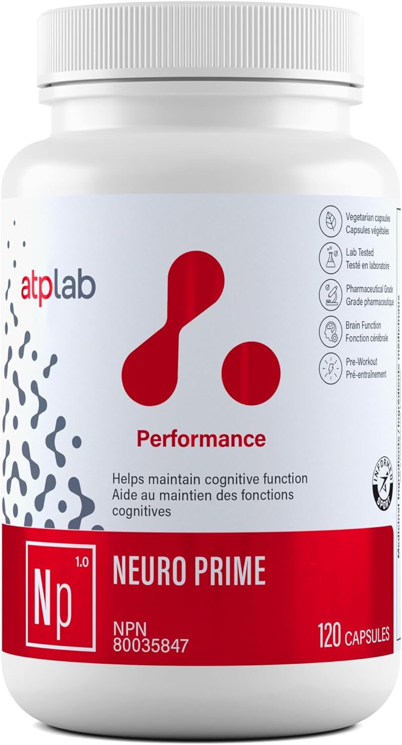 ATP LAB Neuro Prime Capsules - Brain & Memory Support - Cognitive & Focus Supplement for Mental Health & Fatigue - 120 Count