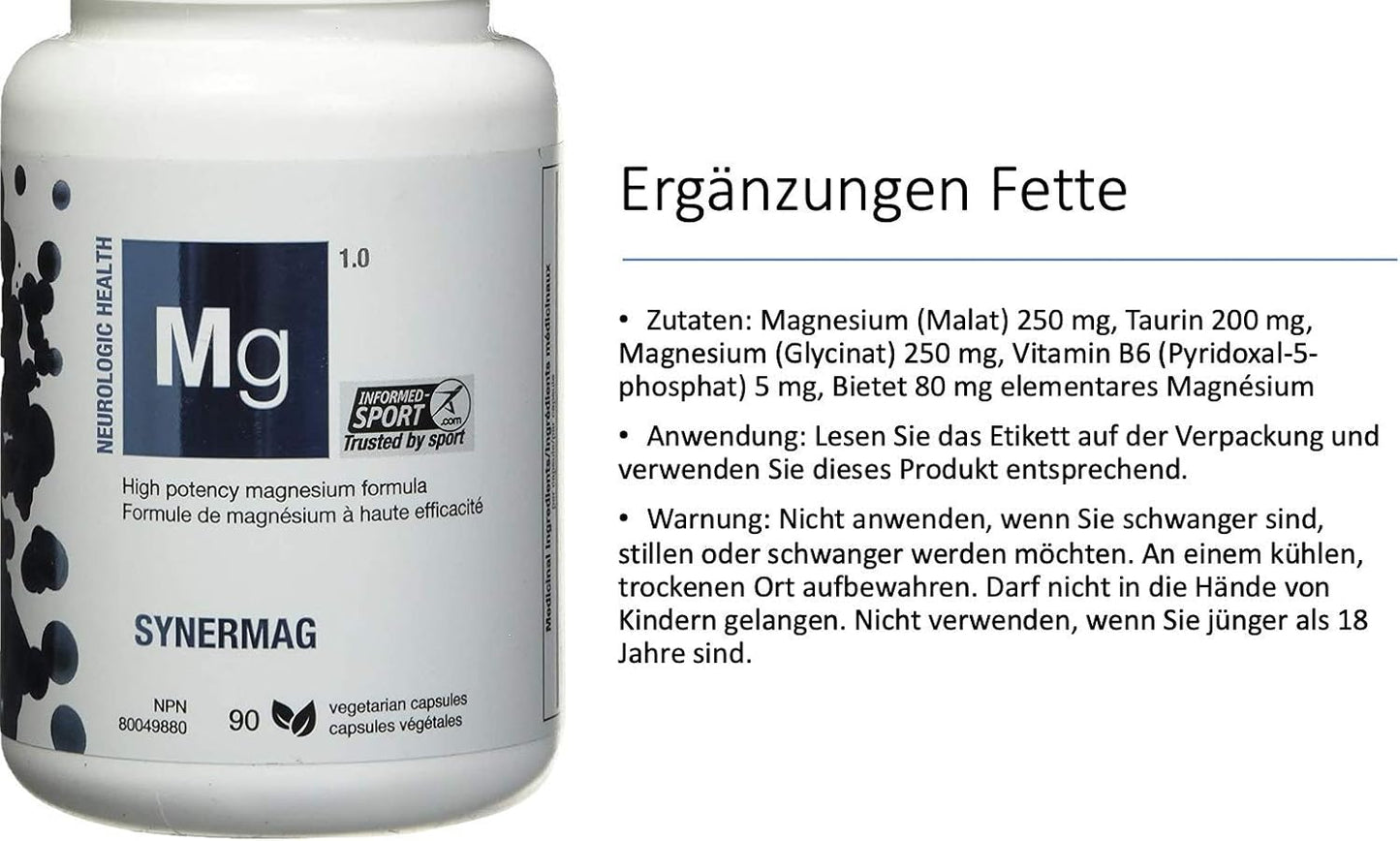 ATP LAB Ultra High Potency Magnesium Complex Supplement with Vitamin B6 - 90 Capsules for Maximum Absorption
