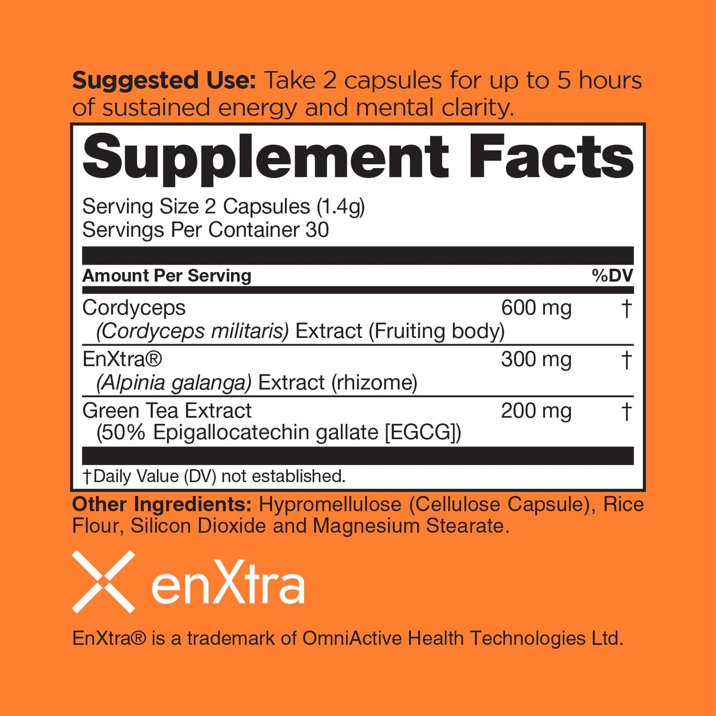 ATRx Labs Power: Mushroom Supplement for Energy & Stamina, with Cordyceps, Green Tea, Alpinia Galanga Extract - Boost Focus & Energy, Vegan, Gluten-Free - 60 Capsules