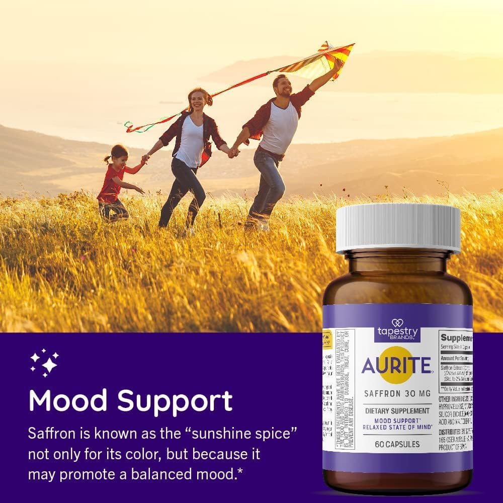 Aurite Stress Management Bundle: Ashwagandha & Saffron Supplements for Mood Support & Memory. Vegetarian, Non-GMO, Gluten & Soy-Free.