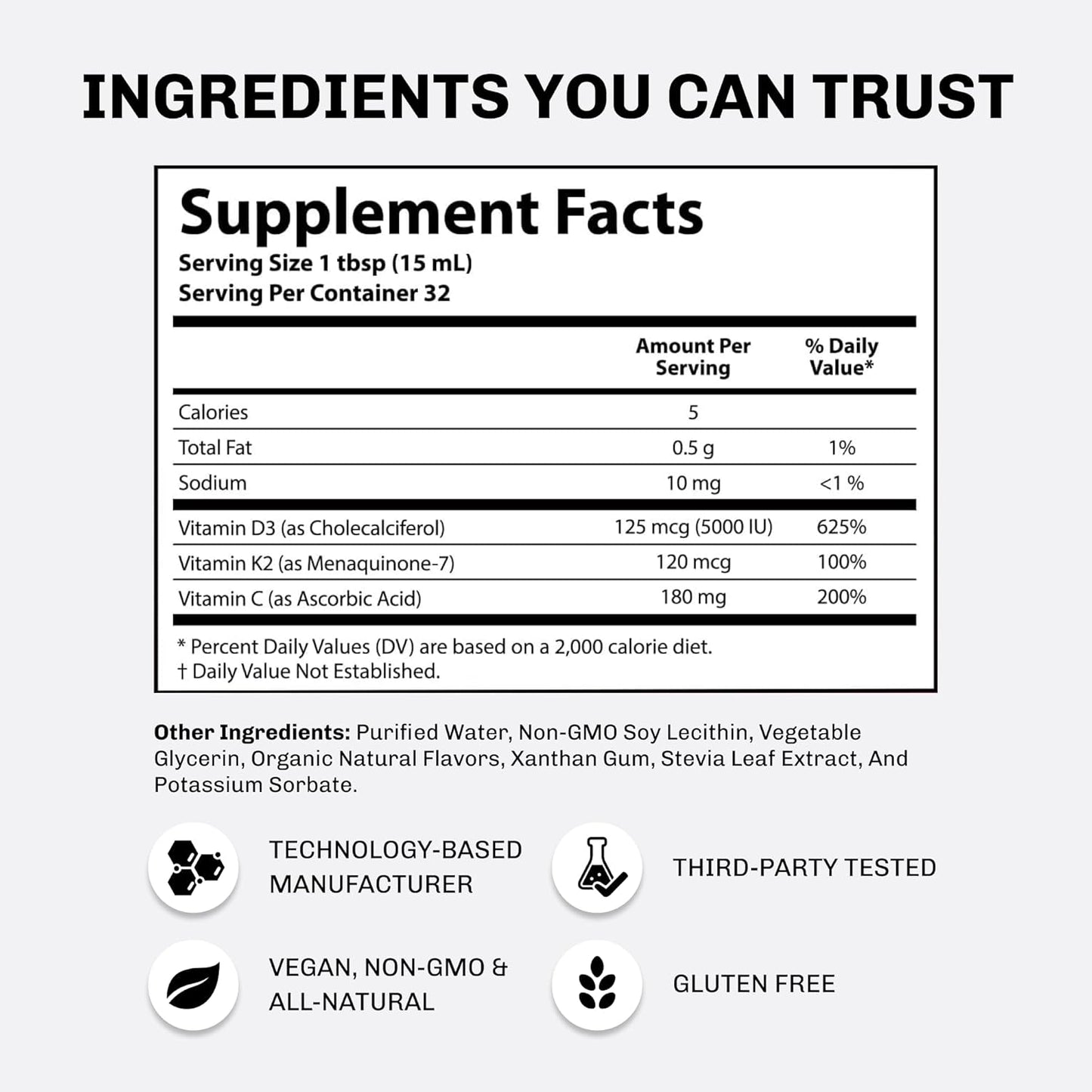 Aurora Nutrascience Mega-Liposomal Vitamin D3/K2+ with Vitamin C - Organic Fruit Flavor - Gluten Free & Non GMO - 16 fl oz - BoostGo Australia