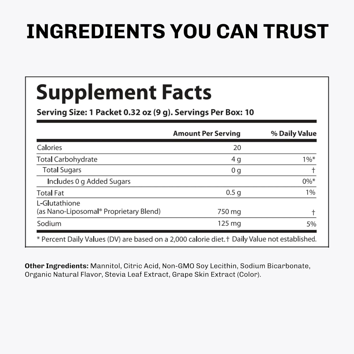 Aurora Nutrascience Nano-Liposomal Glutathione Powder Supplement - Energy, Gut Health & Immune Support - 750mg Per Serving - 10 Single Serve Packets