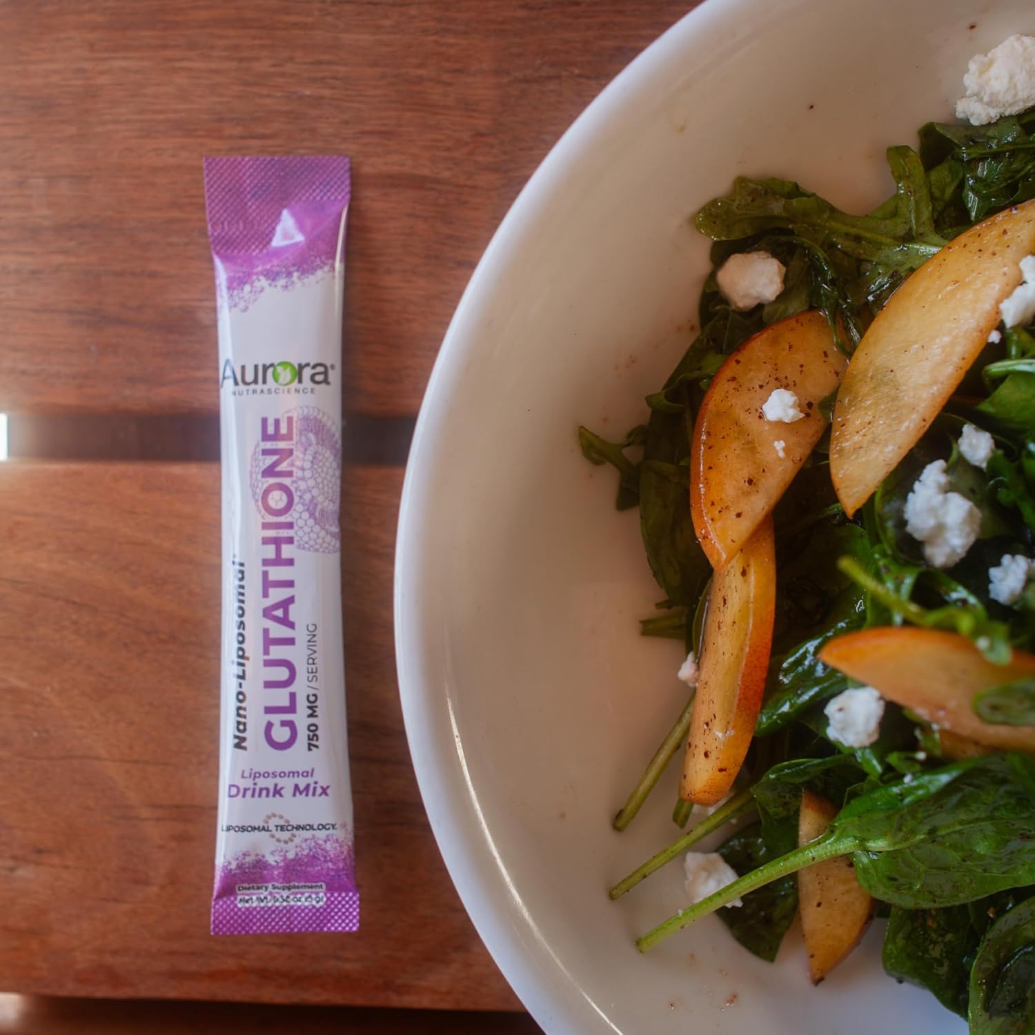 Aurora Nutrascience Nano-Liposomal Glutathione Powder Supplement - Energy, Gut Health & Immune Support - 750mg Per Serving - 10 Single Serve Packets