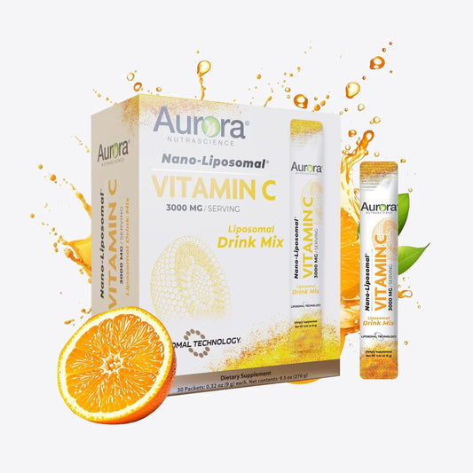 Aurora Nutrascience Nano-Liposomal Vitamin C Drink Mix - 3,000mg Immune Support - 30 Packets