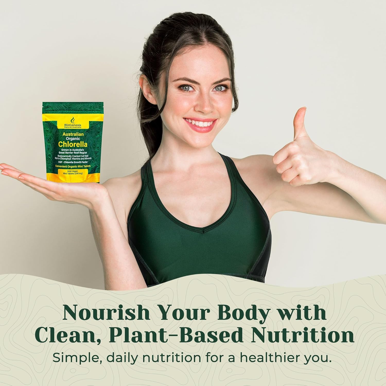 Australian Biogenesis Organic Chlorella Tablets with Advanced BioDynamic Cracked Cell Wall - Rich in Chlorophyll, Vitamins, Minerals, and CGF - Vegan Tablets (1000 Count)