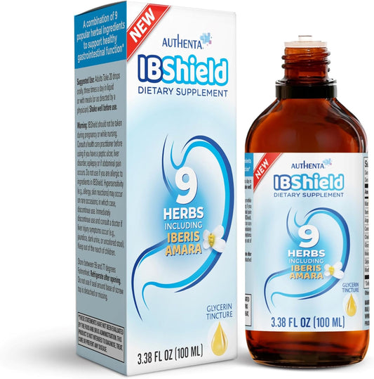 AUTHENTA IBShield Glycerin 100ml | 9 Herb Gastrointestinal Support Formula