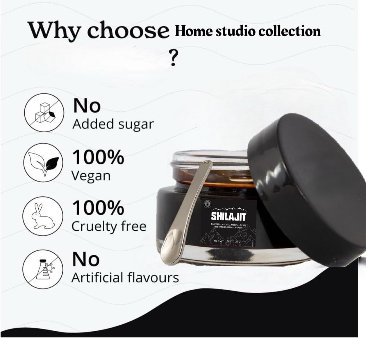 Authentic Himalayan Gold Grade Shilajit Resin - 85+ Trace Minerals - Immune Support - 50g Bottle - Home Studio Collection