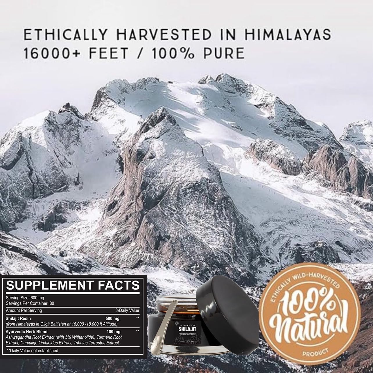 Authentic Himalayan Gold Grade Shilajit Resin - 85+ Trace Minerals - Immune Support - 50g Bottle - Home Studio Collection